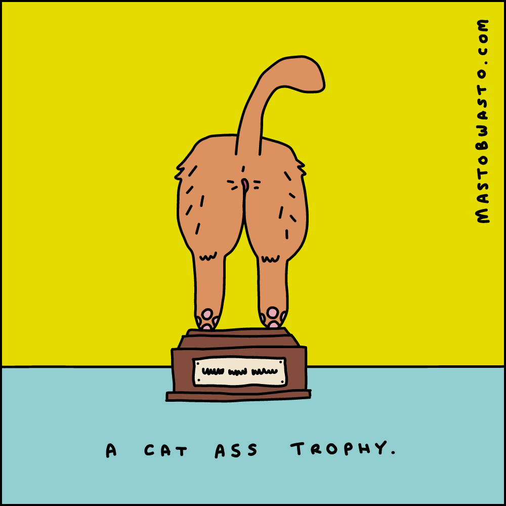 A cat ass trophy